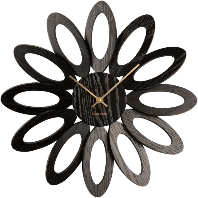 Karlsson Wandklok Fiore - Zwart - Ø40cm - Wandklok Scandinavisch,Modern