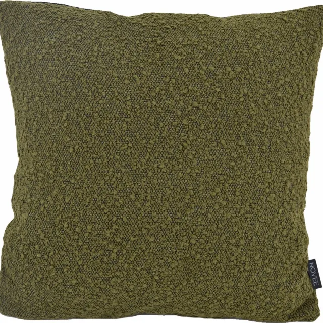 NOVÉE Velvet Boucle Groen/Zwart | Kussenhoes | 45 x 45 cm | Polyester