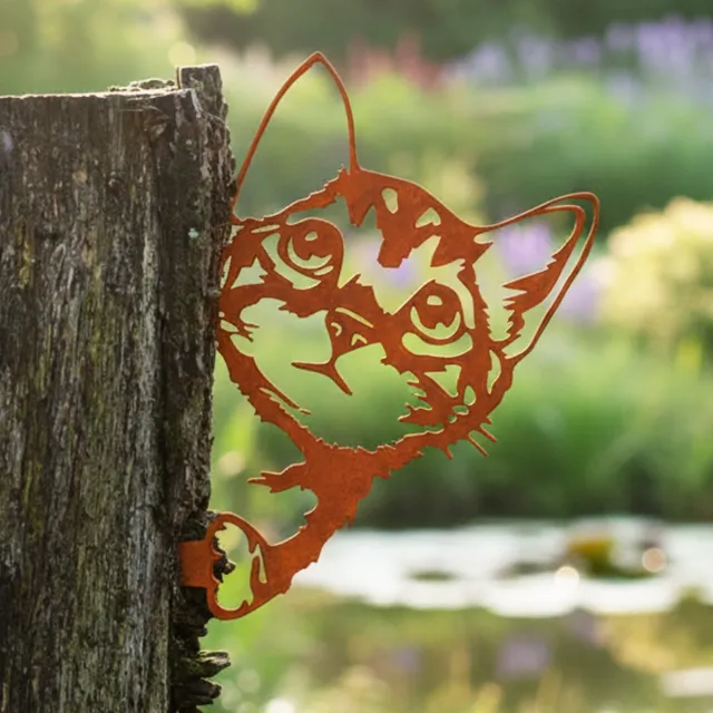 Lifestaal Metalbird Poes - Tuindecoratie buiten - Cortenstaal - 19,5x17cm - Lifestaal Cortenstaal | Poes