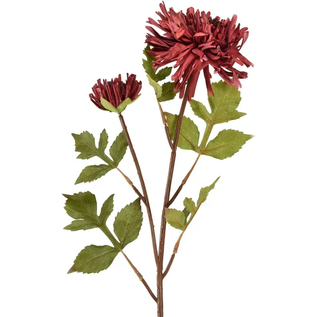 Viana Kunstchrysant in bordeaux Ø5cm/Ø11cm L70cm Rood