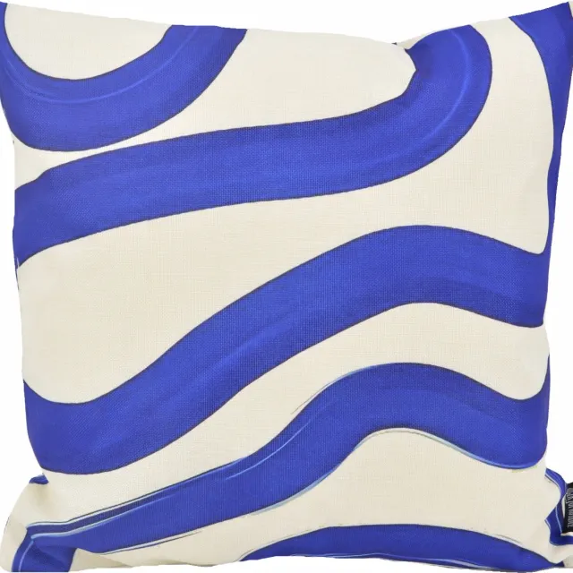 Gek op Kussens! Royal Blue Lines Kussenhoes | Katoen/Linnen | 45 x 45 cm blauw