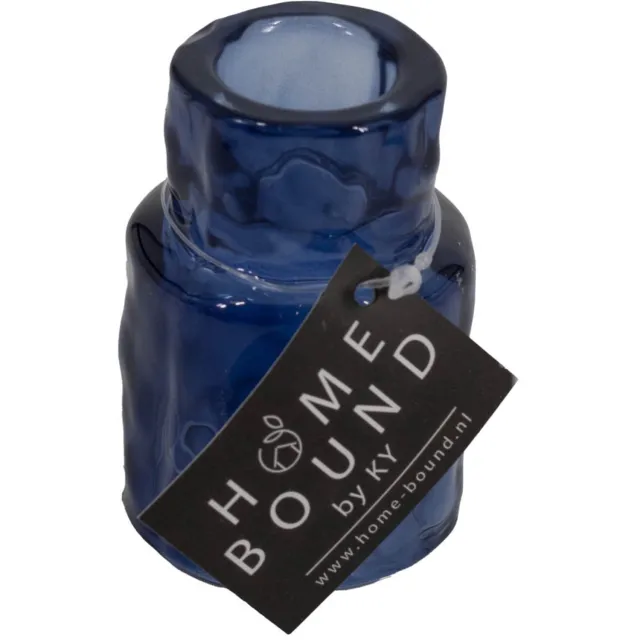 homebound by ky Glazen waxine- en kaarsenstandaard blauw