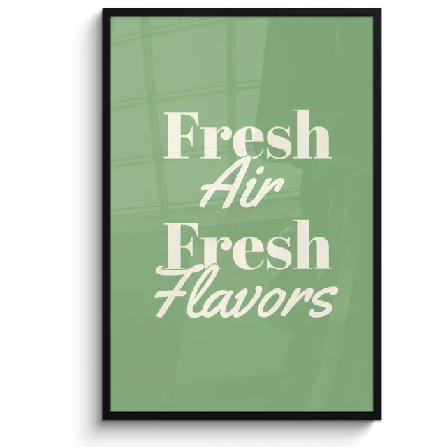 FrameYourWall Poster in lijst - Fotolijst 80x120 cm - Posters - Tekst - Groen - Sierlijk - Letters - Posterlijst zwart - Decoratie - Wanddecoratie woonkamer - Muurdecoratie slaapkamer