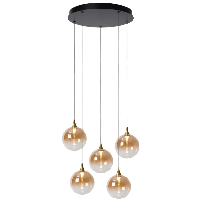 Lucide glazen dimbare LED hanglamp Ø 48 cm - amber