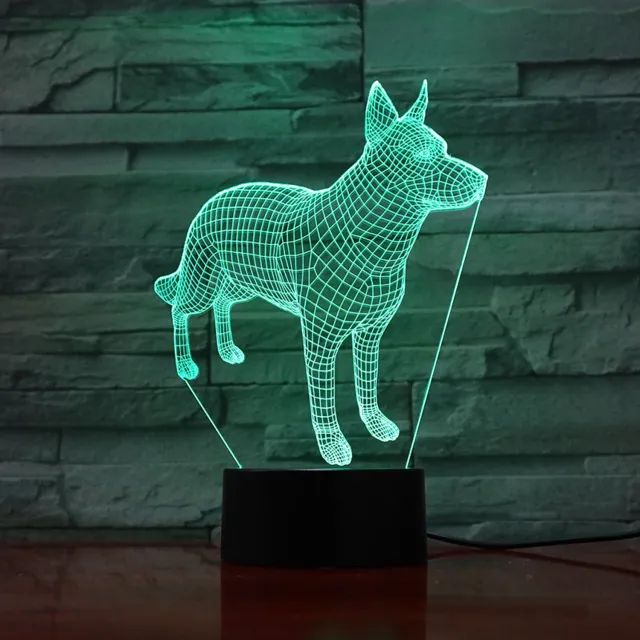 MC Living 3D Led Lamp Met Gravering - RGB 7 Kleuren - Hond