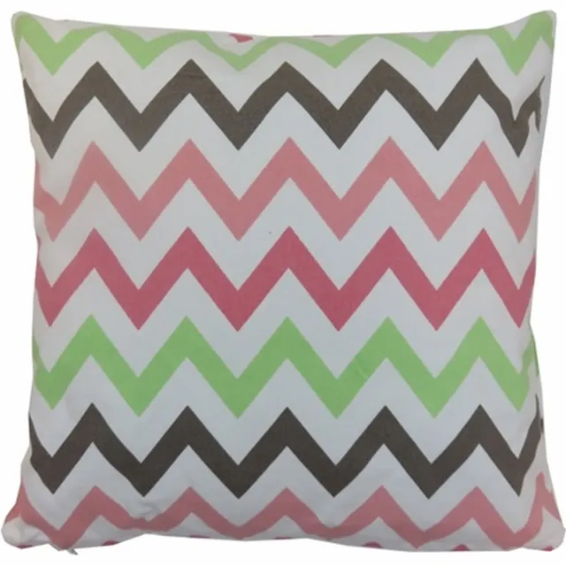 Linen & More Kussen Multi Zigzag Strawber | 45 X 45 | Sierkussen Voor Woonkamer Of Slaapkamer Wit