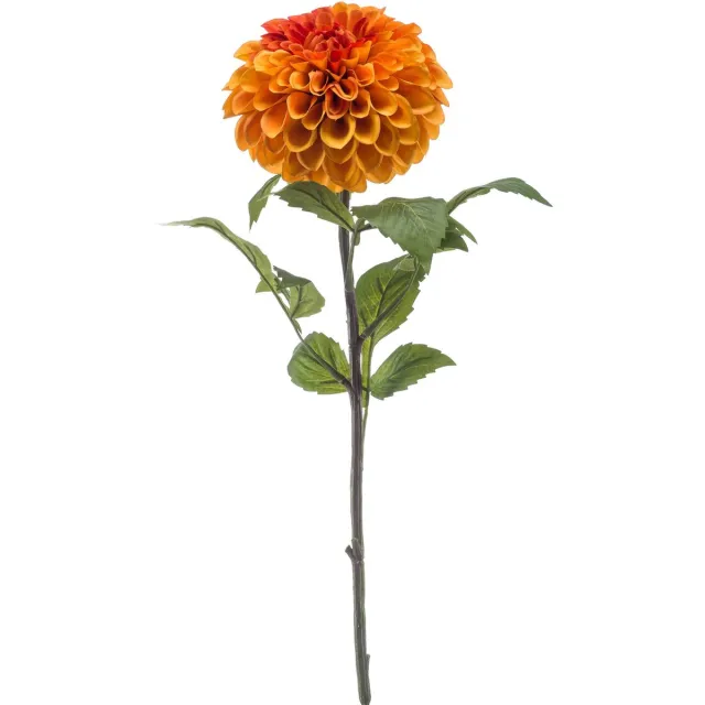 Emerald Kunstbloem Dahlia Pompon 74cm oranje - Kunstplant voor binnen