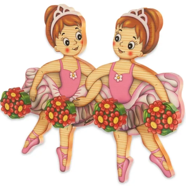 Bartolucci Houten Kapstok 2 dansende ballerina's | Bartolucci Multi colour