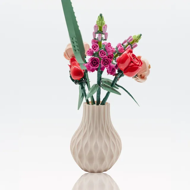 Lovora Lumora organische vaas – Decoratieve vaas - Beige - 3d geprinte vaas – Bloemenhouder voor Botanical bloemsets (17 stuks) - 17.5 CM