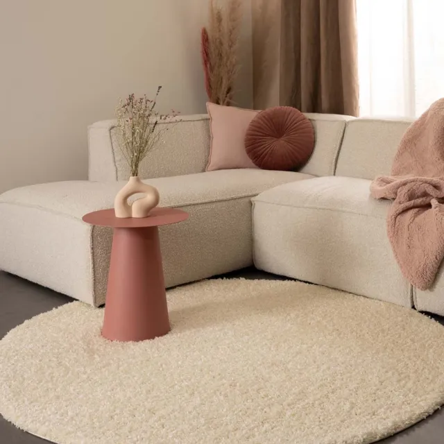 Tapeso Rond hoogpolig vloerkleed - Shaggy Trend crème 100
