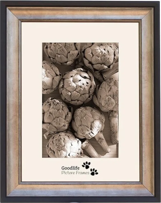Goodlife Picture Frames Houten Fotolijst Luna Zwart/Brons - 10x15 - Helderglas - 30 mm breed profiel - Goodlife Picture Frames