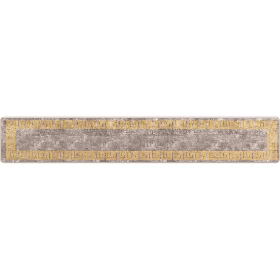 vidaXL Vloerkleedloper MARSA Grijs en Goud 50 x 300 cm