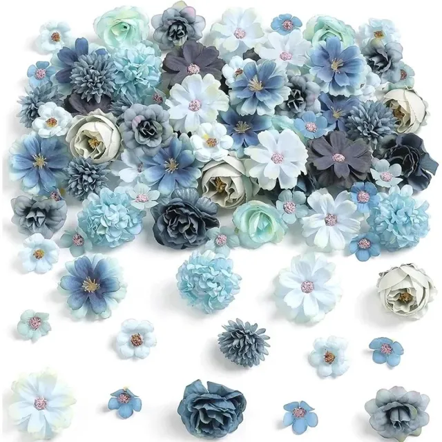 Kasey Mini Kunstbloemen - 40 Stuks - Nepbloemen Voor Knutselen & Decoratie - Blauw - Kasey