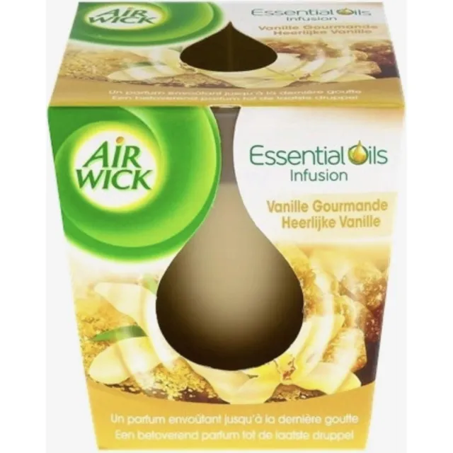 Air Wick 3x Air Wick - Essential Oils - Geurkaars -Vanille Gourmande - 105 gram - 35 branduren Geel