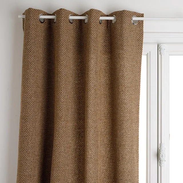 Atmosphera Gordijn Wilde linnen gebreid 140X260 - gordijn raambekleding - gordijnen kant en klaar met haakjes ringen Beige