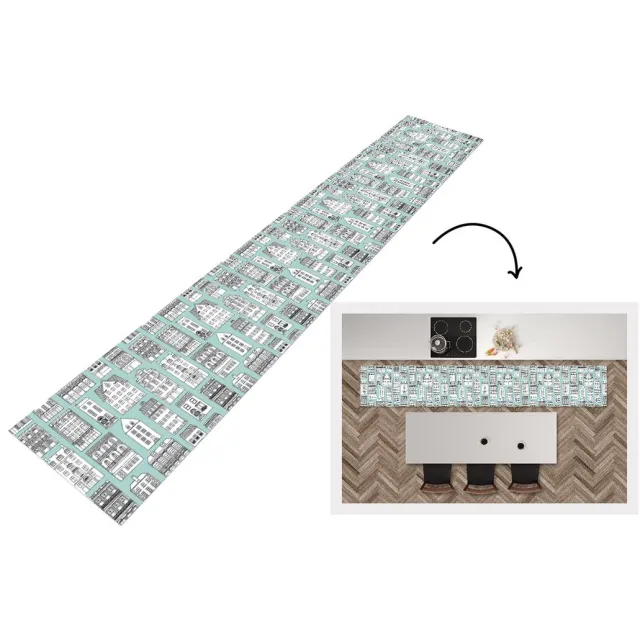 KitchenYeah Keukenloper - Loper keuken - Patronen - Huis - Skyline - Keukenloper vinyl multicolor, foto 2