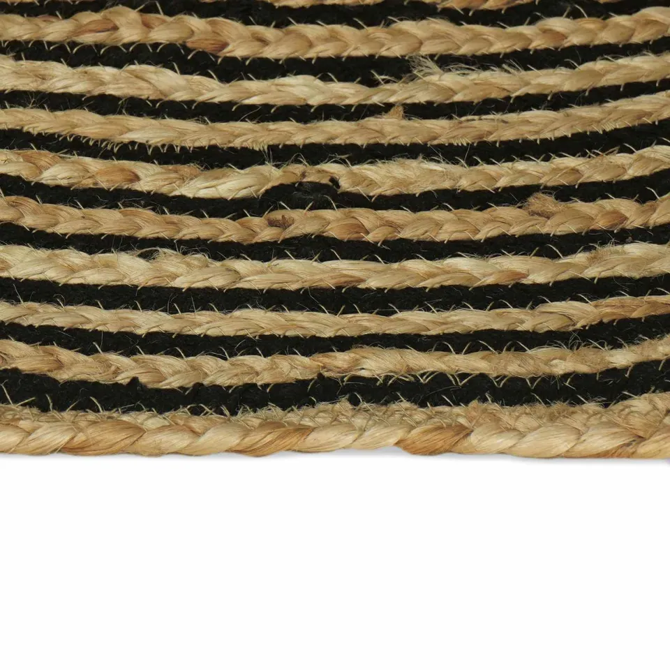 vidaXL Gebied Tapijt Zwart Ø 210 cm Jute, foto 4