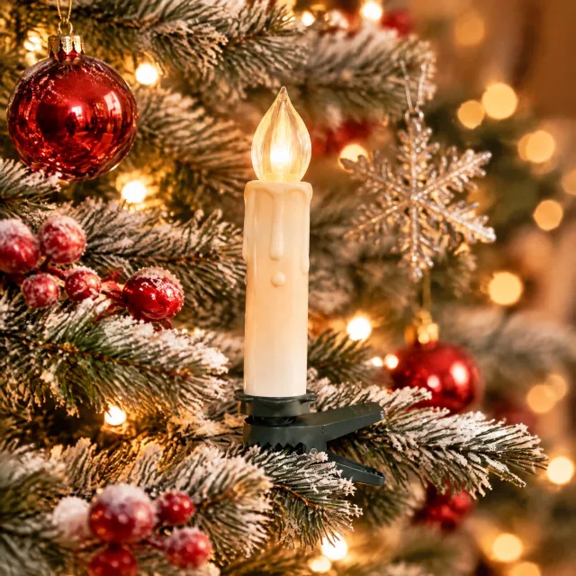 Aufun LED Kerstkaarsen - 30 Stuks - Warm Wit- Inclusief Batterij Vlamloze Kaarsen met Timerfunctie - Flikkerende Kerstkaarsen met Afstandsbediening - voor Bruiloften Kerstversiering