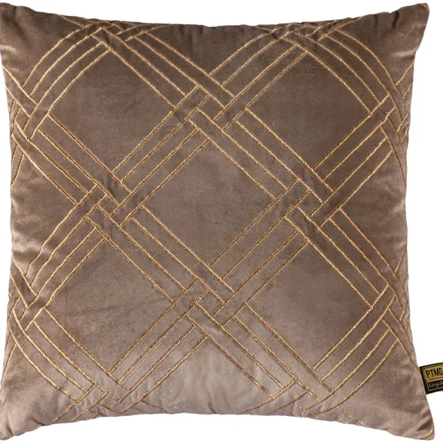 PTMD Cerine Sierkussen - 45x3x45 cm - Fluweel - Bruin