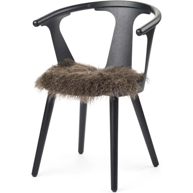 Sheepskin House Curly Schapenvacht Stoel Cover D38 cm Taupe