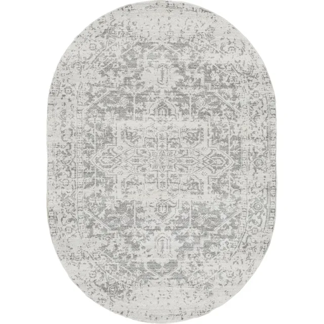 Surya Juliette ovaal vloerkleed vintage oosters grijs