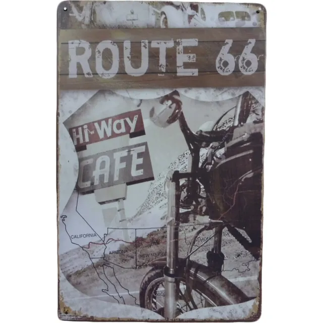 Cave & Garden Wandbord - Hi-way cafe - Metalen wandbord - Mancave - Mancave decoratie - Metalen borden - Metal sign - Bar decoratie - Tekstborden - Wandborden - Wand Decoratie - 20 x 30cm grijs