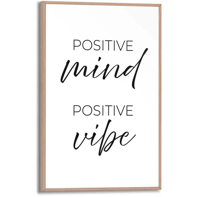 Reinders Schilderij Positive Vibes - 30 x 20 - Hout - REINDERS Zwart-Wit Hout