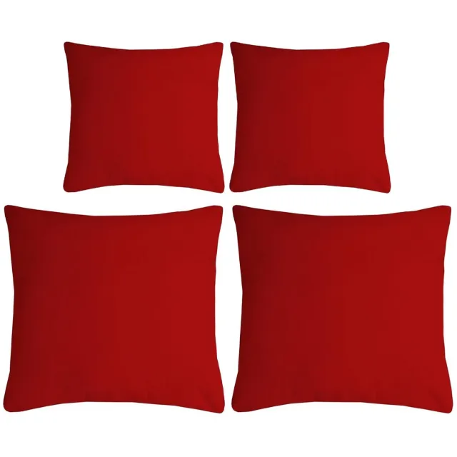 Stof Textile sierkussen Nelson - set 4x - rood - 2 formaten - bank kussens - polyester