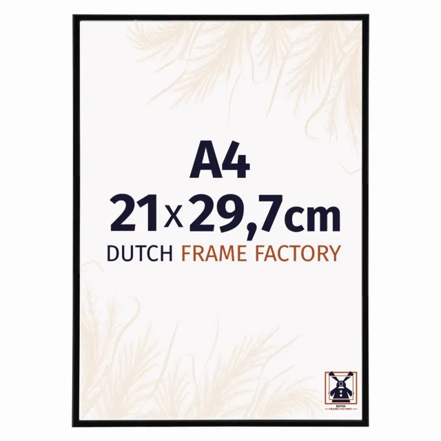 Dutch Frame Factory Fotolijst A4 21x29,7 cm - Kunststof - Zwart Hoogglans - Angers