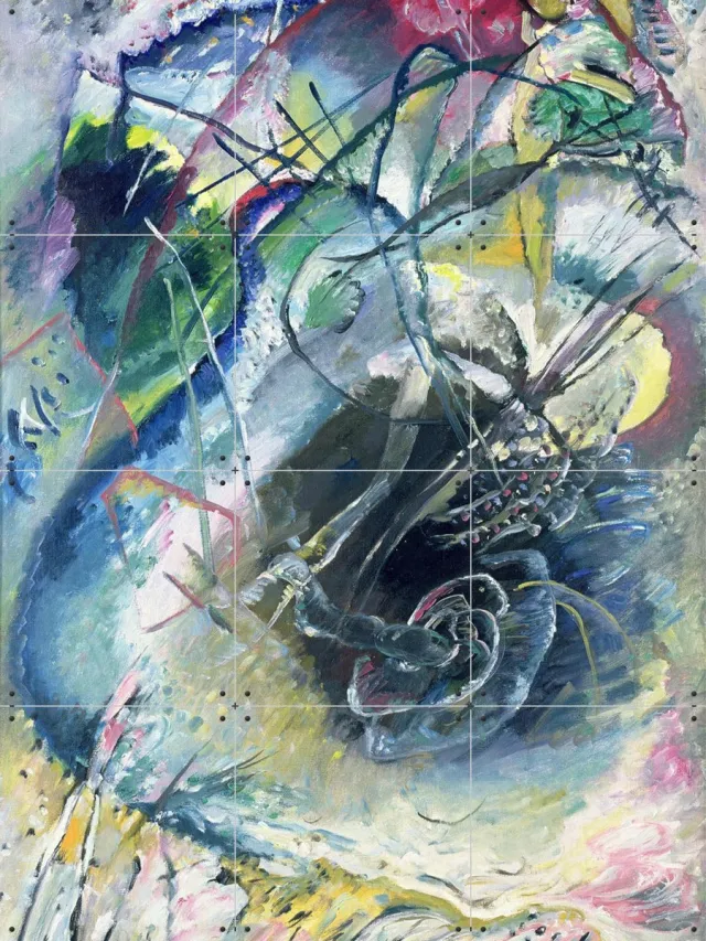 IXXI Untitled Improvisation, Kandinsky & Bridgeman Images - 60 x 80 cm - Grote wanddecoratie en posters - Olieverf, Kleurrijk, Abstract, Klassiek Blauw / Kleur