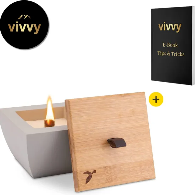 Vivvy Bloempot Kachel - Bloempot Kachel Met Waxine Lichtjes - Waxine Lichtjes 2 In 1 - 100% Tevredenheidsgarantie - Het Perfecte Cadeau - Duurzaam Geproduceerd Wit