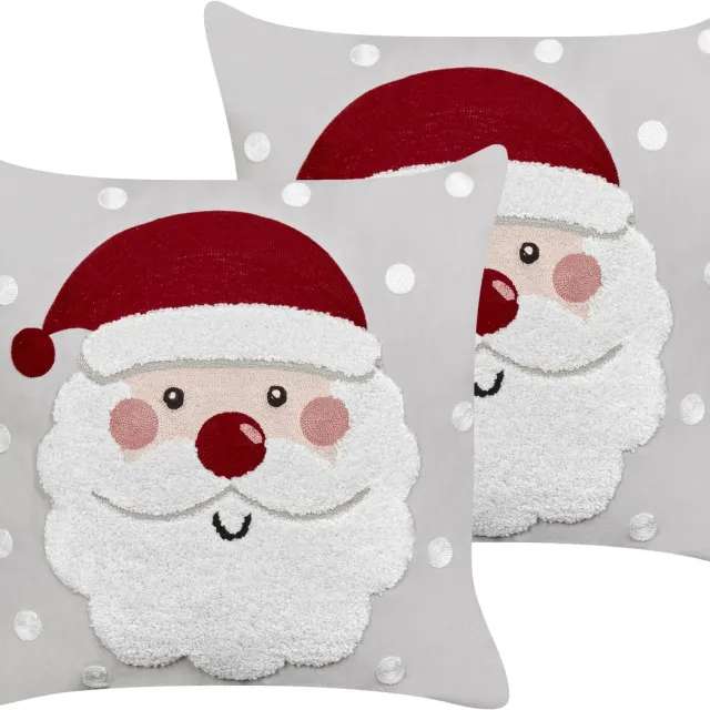 Beliani SWEETENER - Sierkussen set van 2 - Grijs - 45 x 45 cm - Fluweel