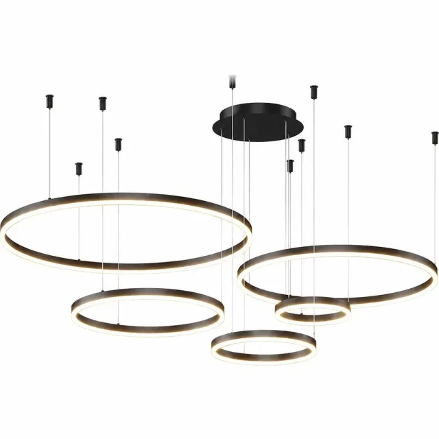 Innovastore Lamp - Plafondlamp - Ringlamp - Ledlamp - Rondelamp - Ringkroonluchter - Binnenverlichting - Zwart - 1x40cm-1x60cm