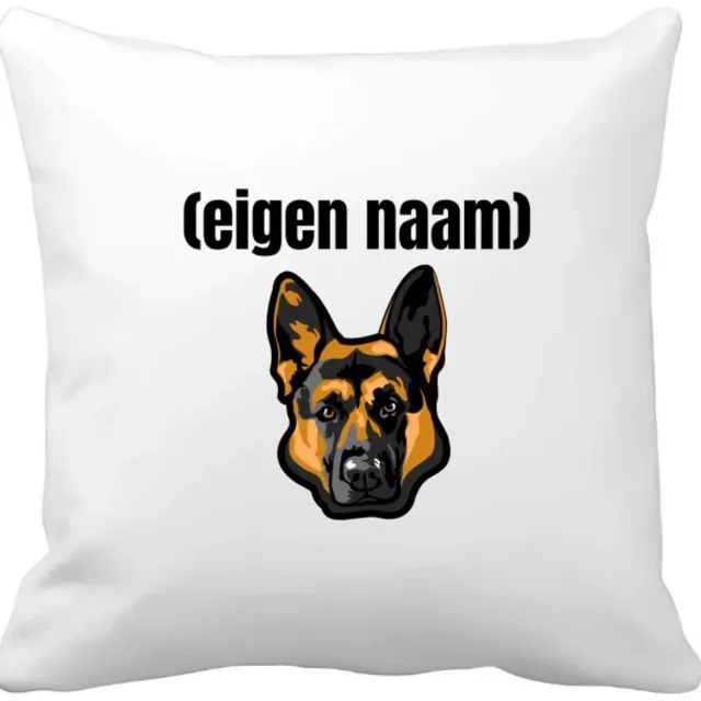 Akyol hondenkop met eigen naam Kussen hoes - Honden - honden liefhebbers - iemand die houdt van honden - verjaardag - cadeau - kado - 40 bij 40 cm Multicolor