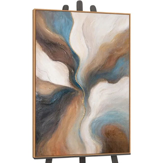 Canvas schilderij handgeschilderd passage of time abstract – YS-Art Gallery – Luxe wanddecoratie voor woonkamer – Modern schilderij voor slaapkamer en hal grijs