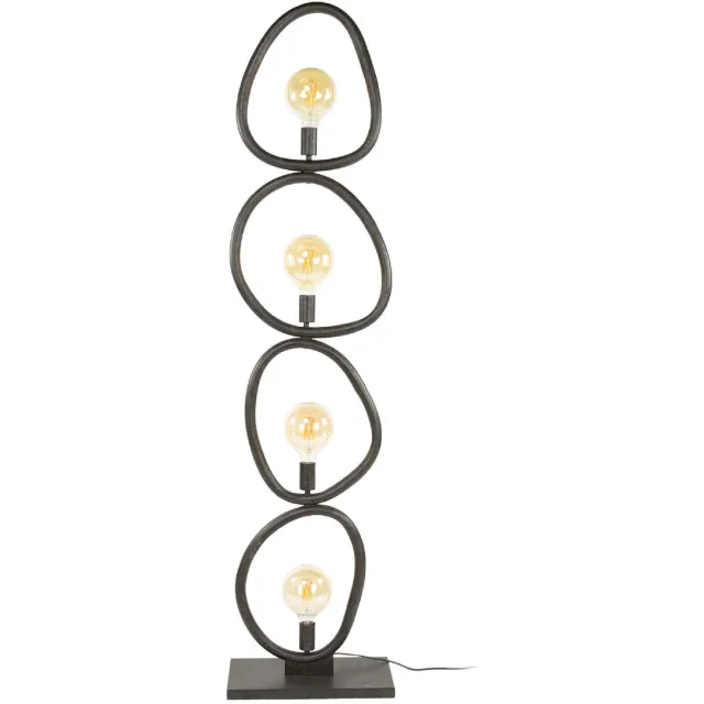 Nest of Nora Vloerlamp Sola - 4-lichts rond - Zwart Donkergrijs