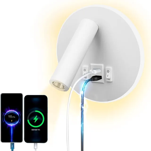 DailySupplies® Bedlampjes Hoofdbord - Leeslampjes - Bedlamp Slaapkamer Volwassenen - Wit