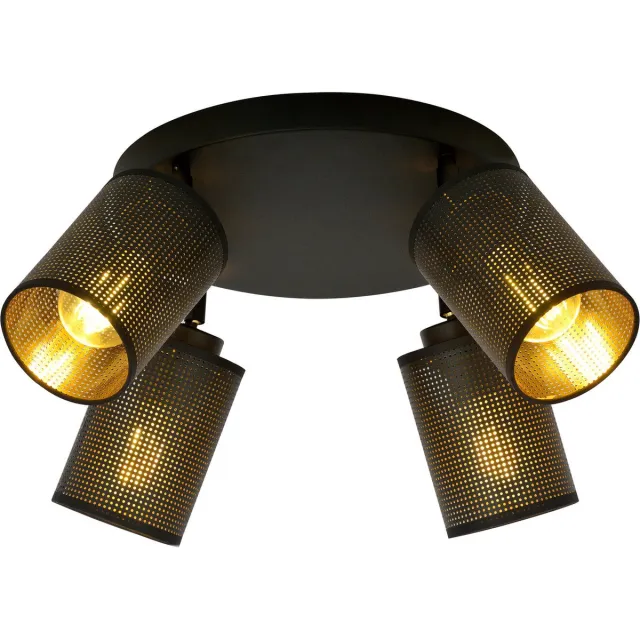 Ledl BV Plafondspot 4 Lichts Mesh Zwart BRONX - Ledl