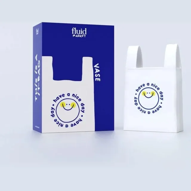 Fluid Market Vaas Plastic Bag - keramiek wit