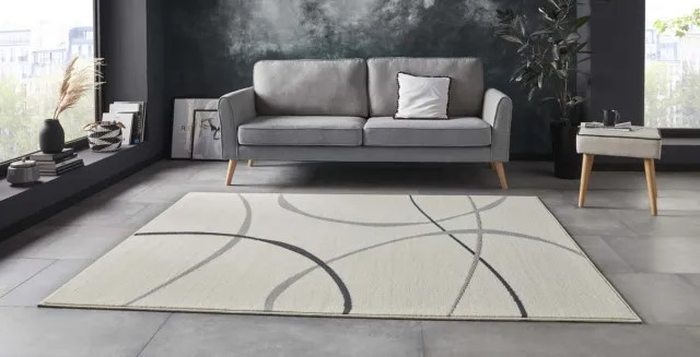 TrueWeave Retro vloerkleed - Abstract Circles crème 80x150