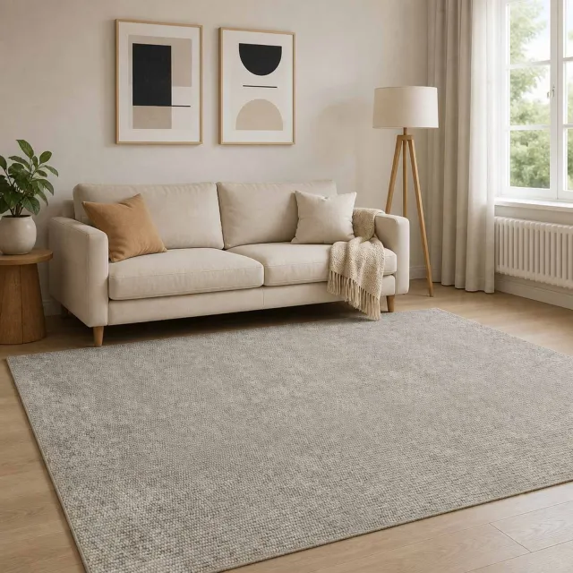 vidaXL Vloerkleed Beige 120 x 180 cm 100% Polyester 3 mm Wasbaar, foto 2
