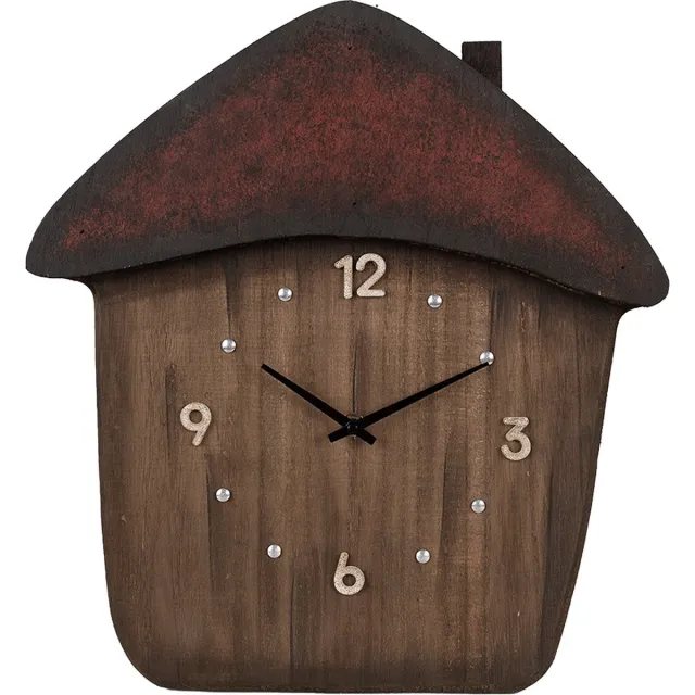 Clayre & Eef Wandklok 37x4x40 cm Bruin Hout