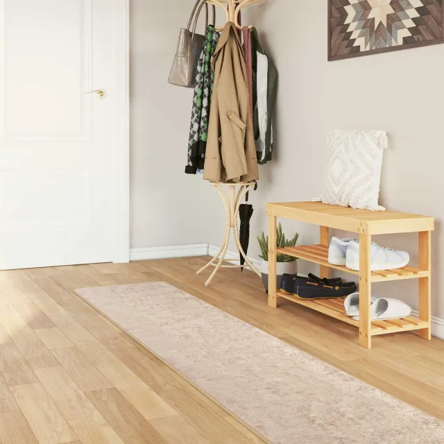 vidaXL Vloerkleedloper MARSA Beige 50 x 250 cm Polyester en PVC, foto 2