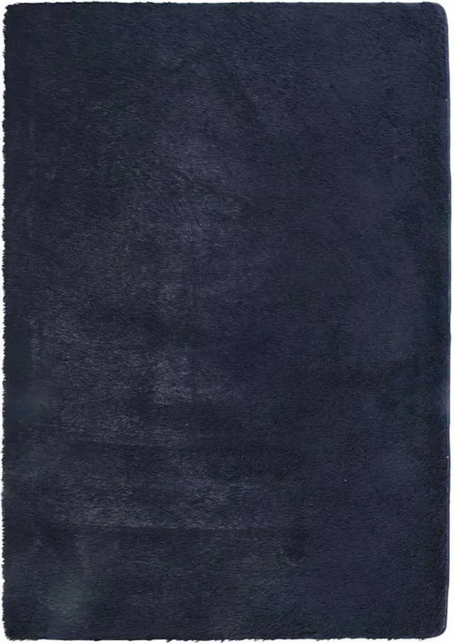 vidaXL Hoogpolig - vloerkleed - NAVARRA - cm - polyester - marineblauw Navy