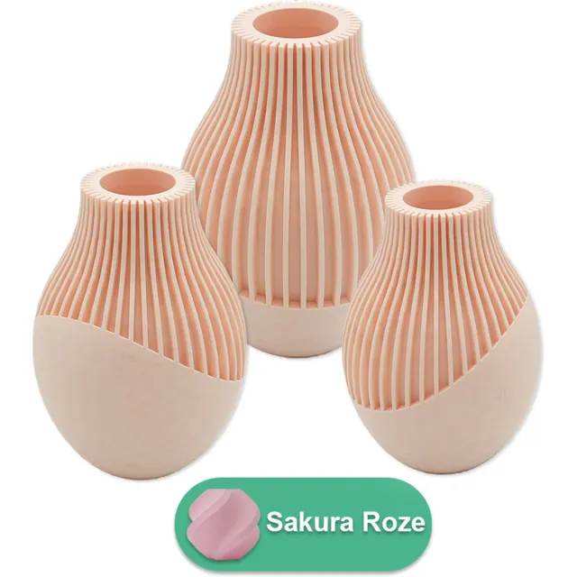Lovora Ayra organische vaas – Decoratieve vaas - Sakura Roze - 3d geprinte vaas – geschikt voor droogbloemen - 25CM