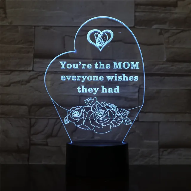 MC Living 3D Led Lamp Met Gravering - RGB 7 Kleuren - Youre The Mom
