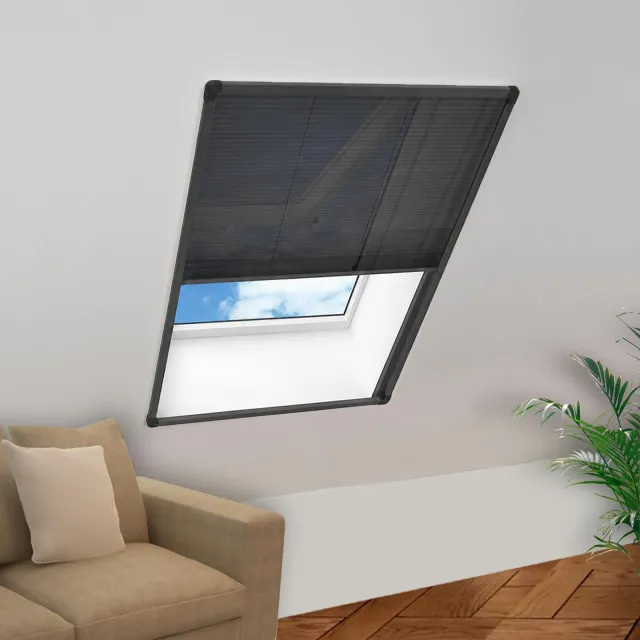 vidaXL Raamhor plissé 80x160 cm aluminium antraciet Anthraciet