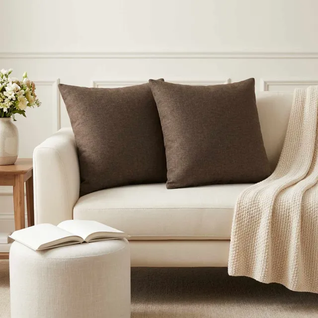 vidaXL Plaid kussen 2 st HEERLEN Taupe 45 x 45 cm Stof