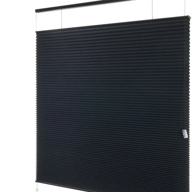 Dutchblinds Plisségordijnen - verduisterend - Zwart - 130 x 175 cm - Raamdecoratie op maat