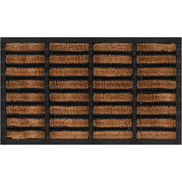 vidaXL Deurmat rechthoekig 45x75 cm rubber en kokosvezel bruin